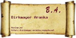 Birkmayer Aranka névjegykártya