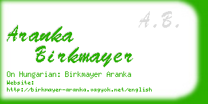 aranka birkmayer business card